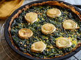 Tarte de crêpes blé noir épinard-chèvre