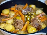 Tajine de boeuf au safran, carottes et olives vertes